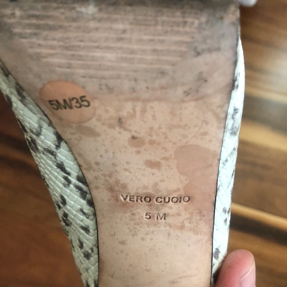BCBGMAXAZRIA PYTHON DUNE LEATHER PLATFORM OPEN TOE SLING BACK SANDALS SIZE 5M - Picture 13 of 15
